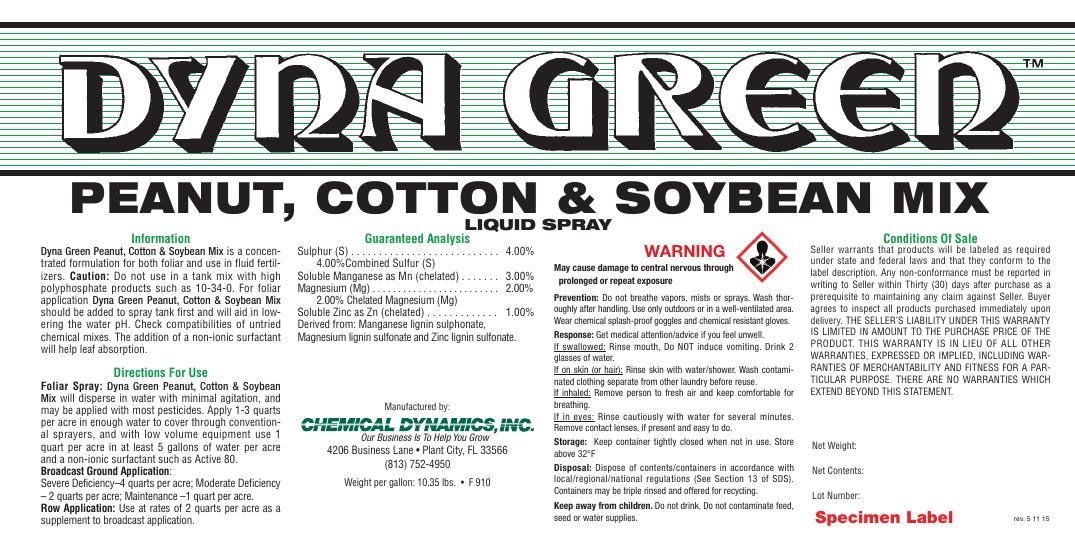 Peanut, Cotton & Soybean product label