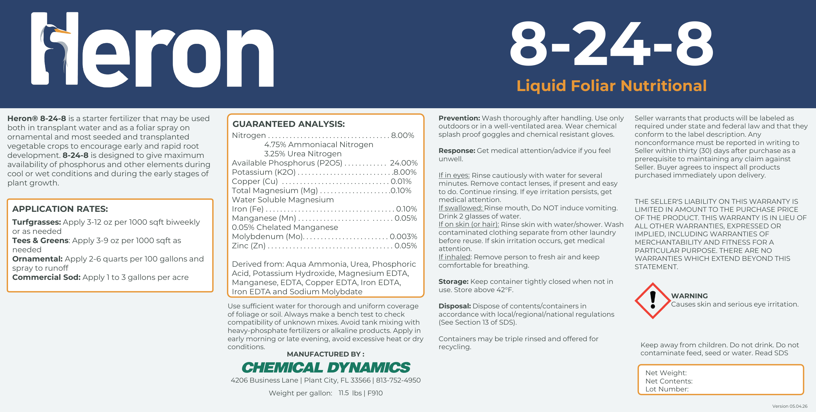 8-24-8 product label