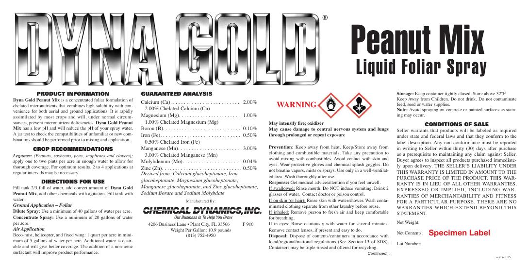 Peanut Mix product label