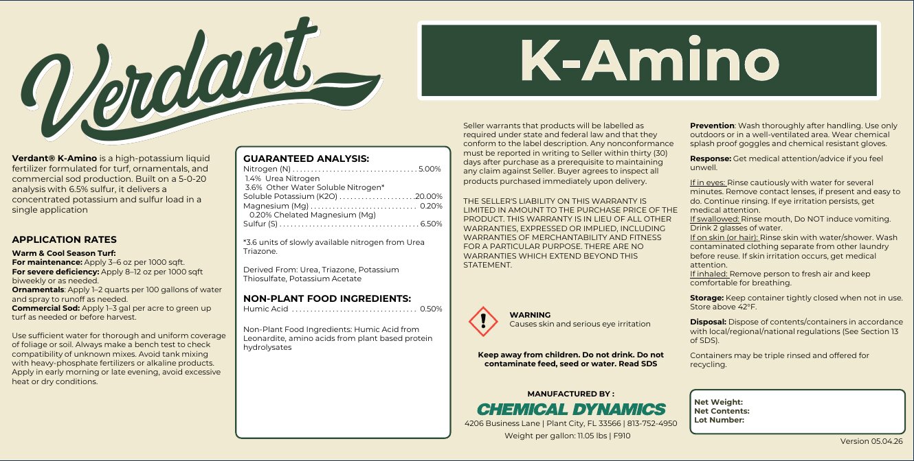 K-Amino product label