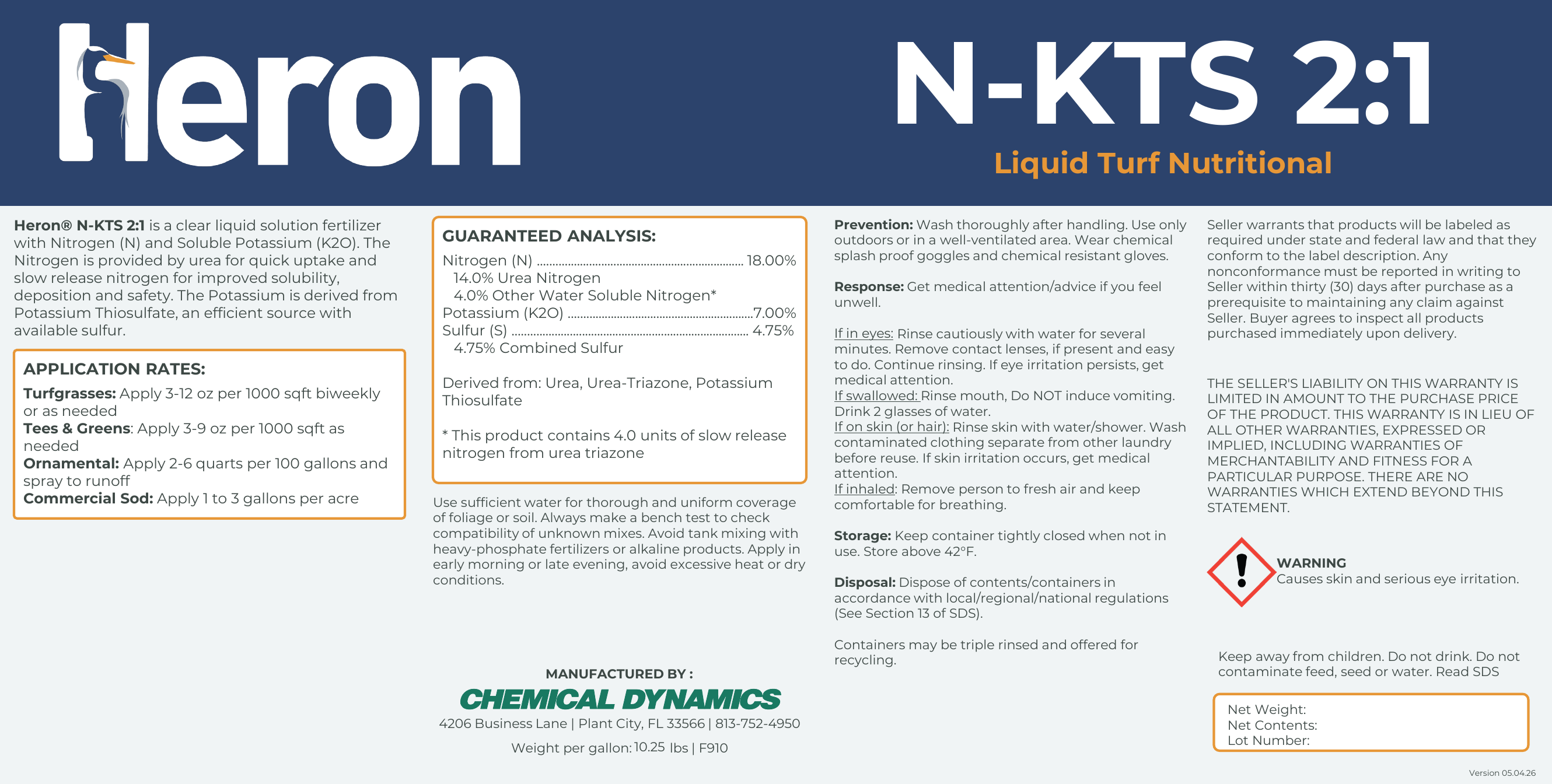 N-KTS 2-1 product label