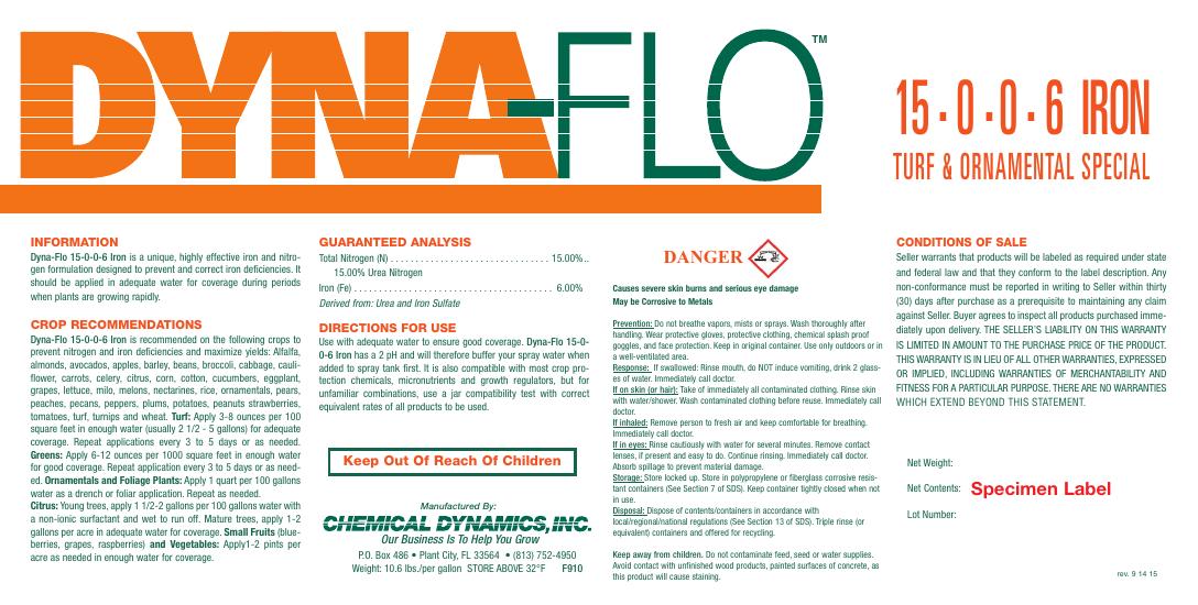 15-0-0-6 Fe product label