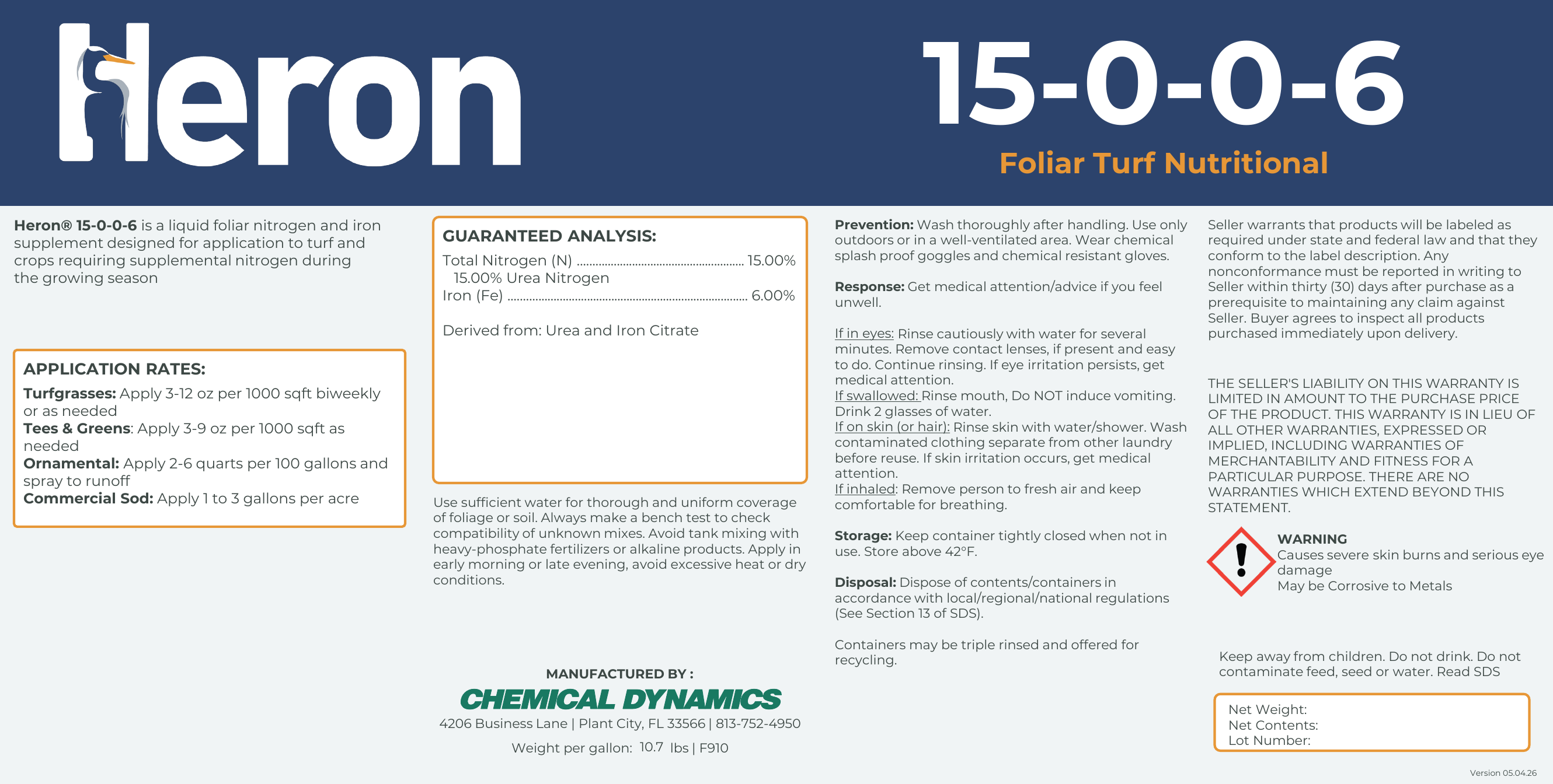15-0-0-6 product label
