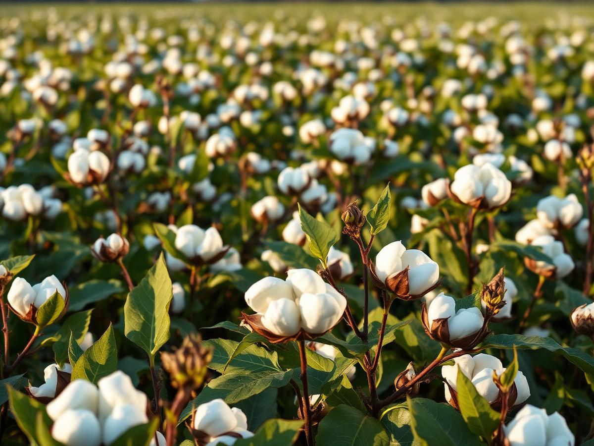 Cotton field in the Mid-South at boll stage